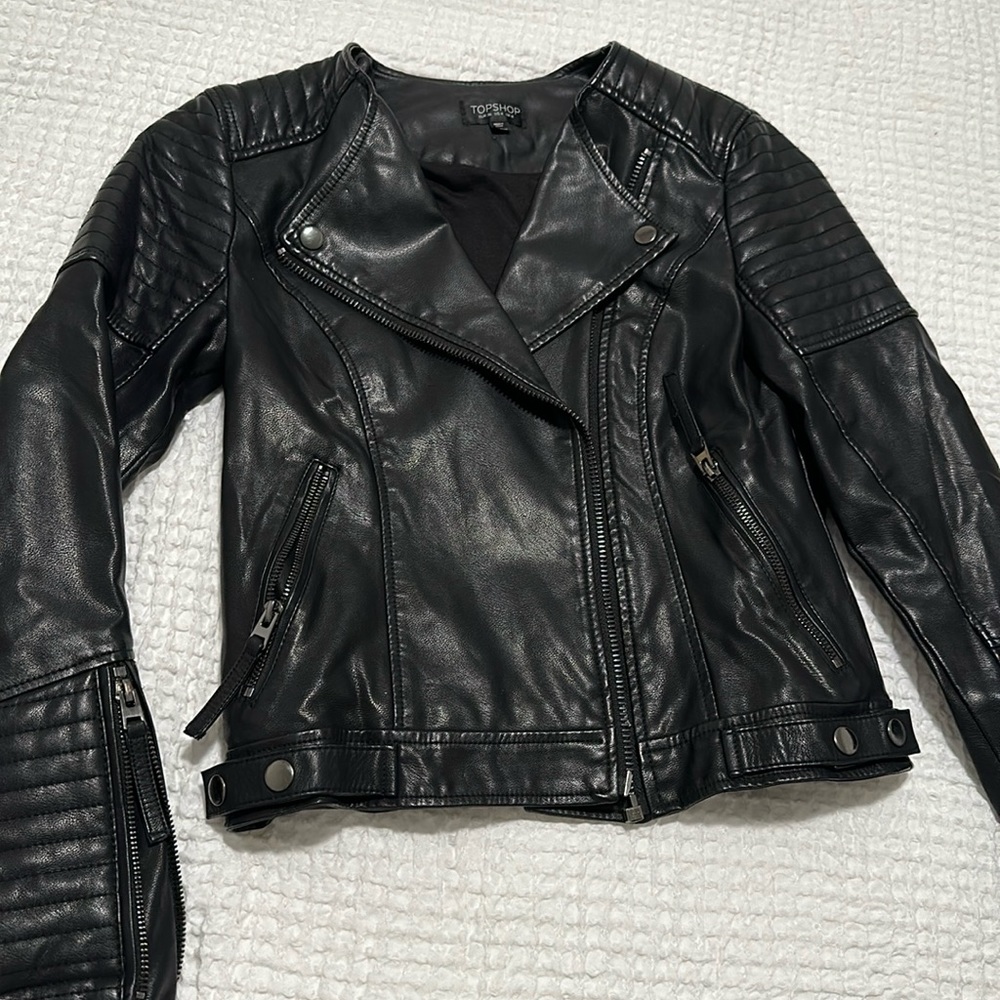 Topshop Leather Moto Jacket